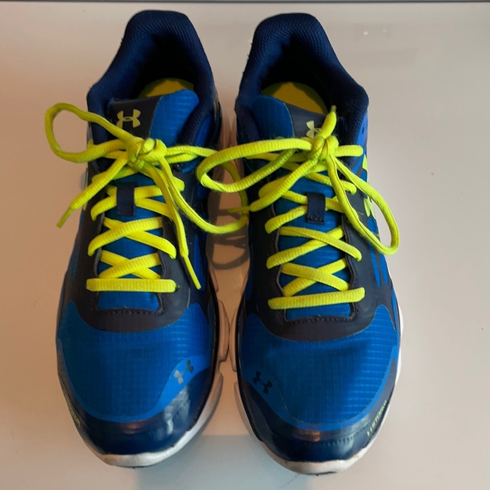 Mens under armour running shoes 4D Foam storm size 8 blue athletic sneakers